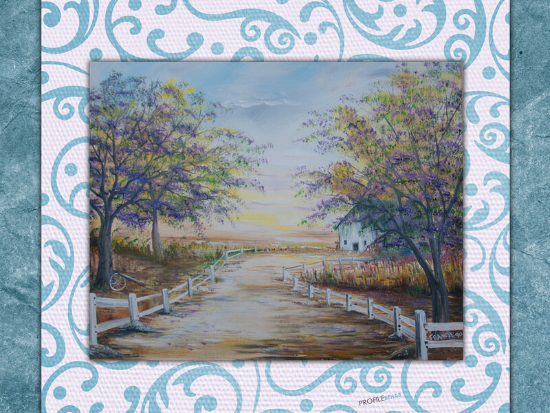 Country Road with Trees — Purple