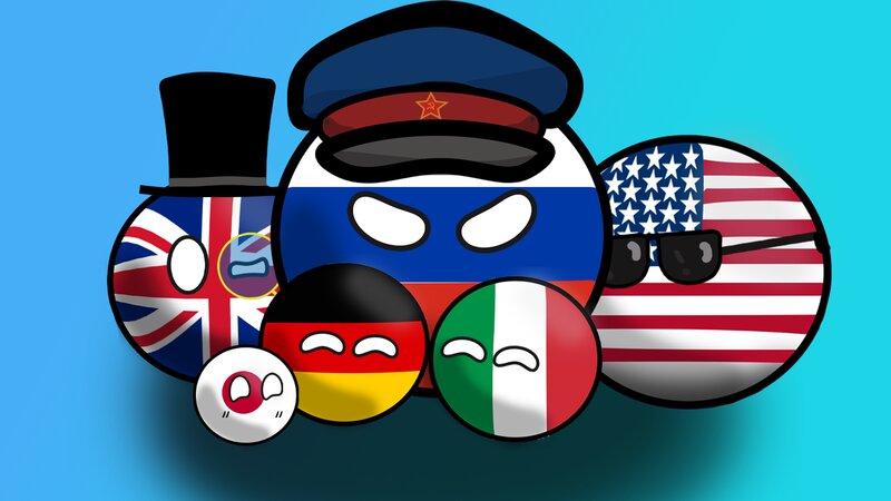 Countryballs Characters — Blue, Playful