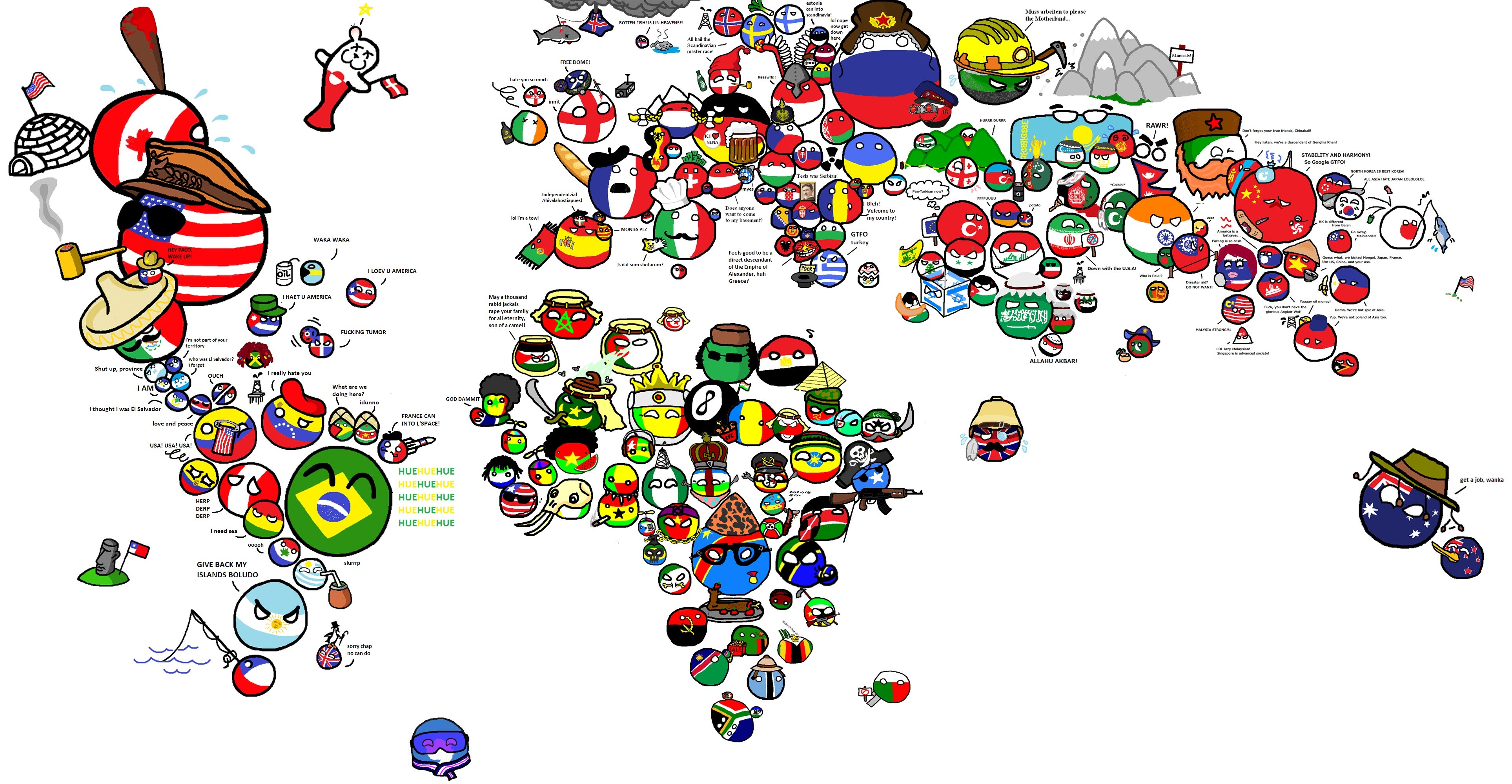 Countryballs world map