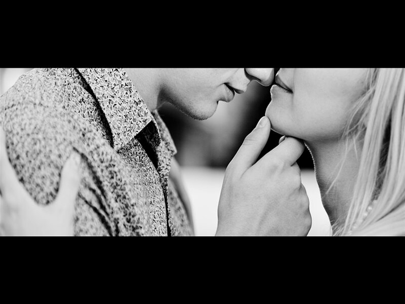 Couple About to Kiss — Black, Intimate