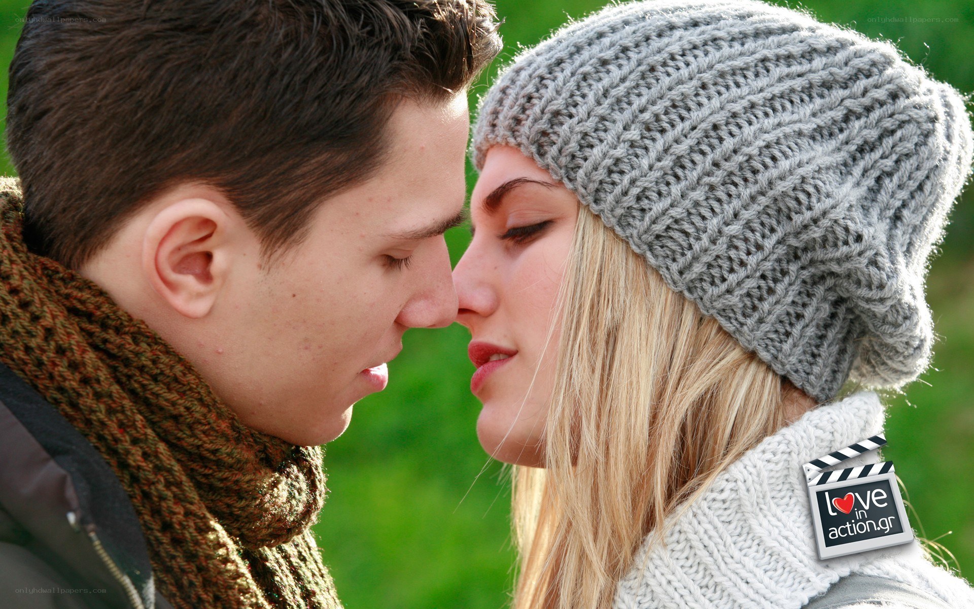 couple about to kiss