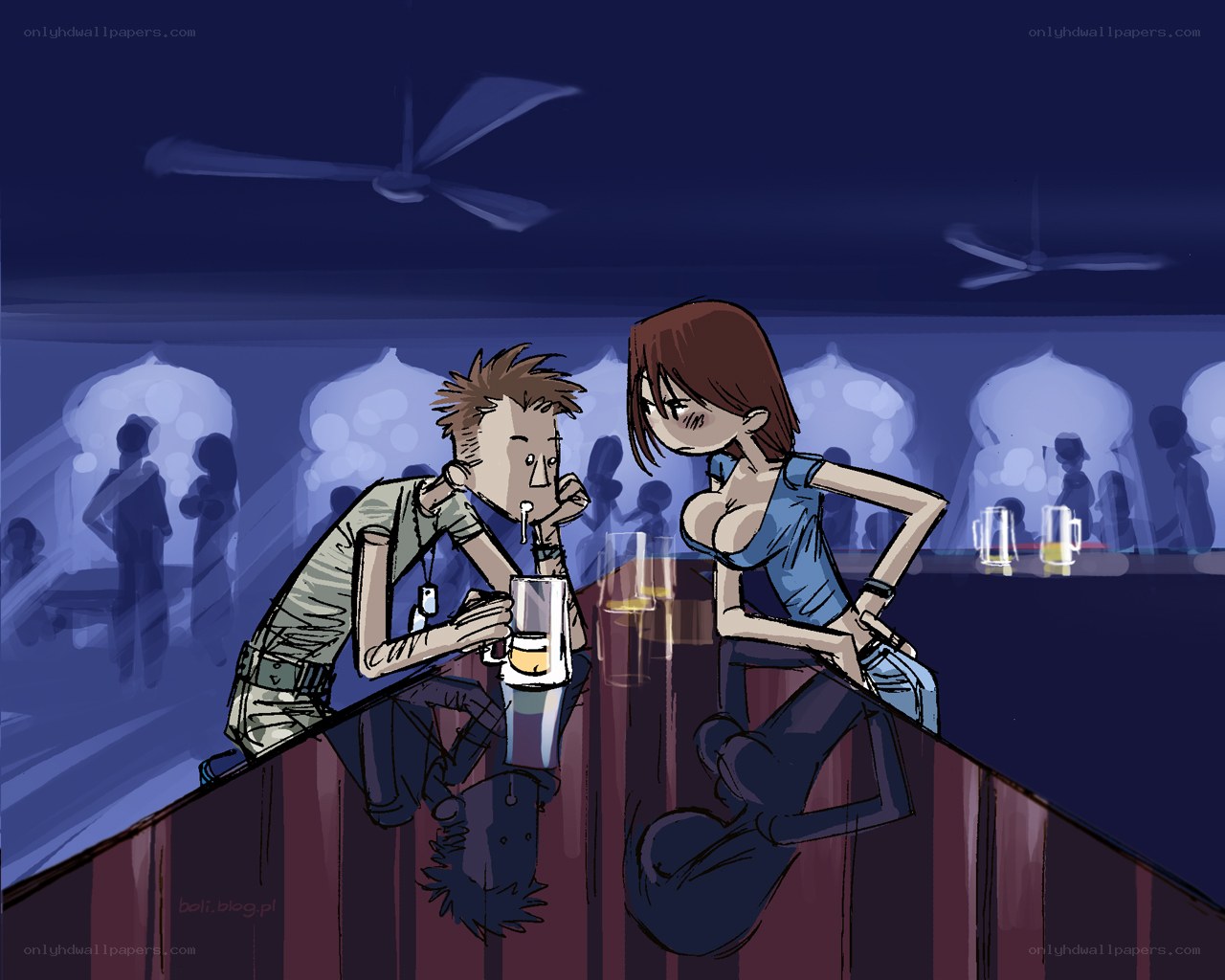 Couple at a bar