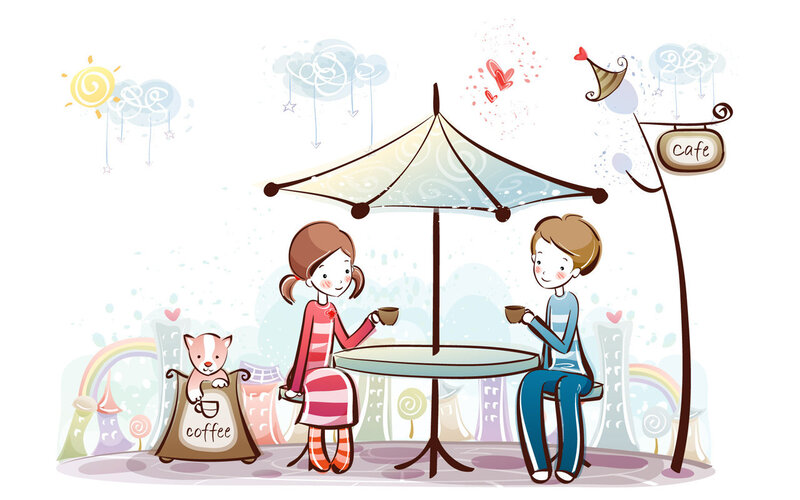 Couple at a cafe