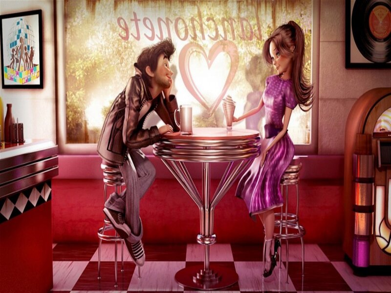 Couple at a Diner Table