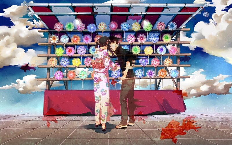 Couple at a festival stall