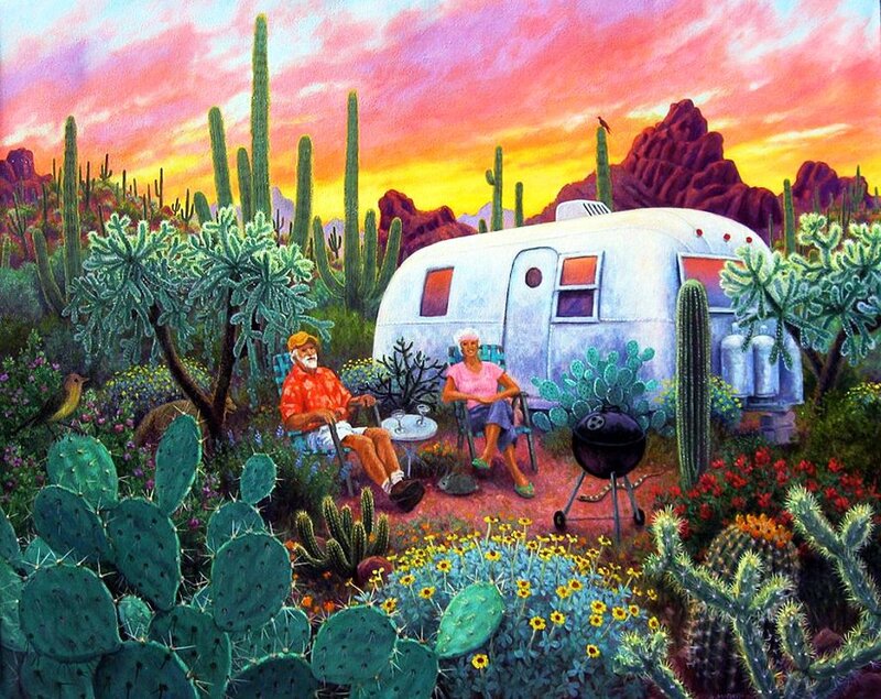 Couple at Desert Campsite