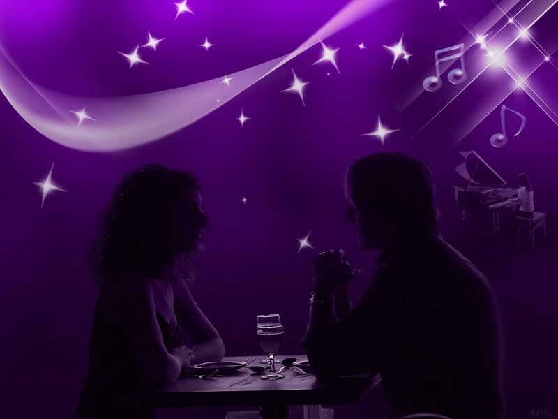 Couple at Dinner Table