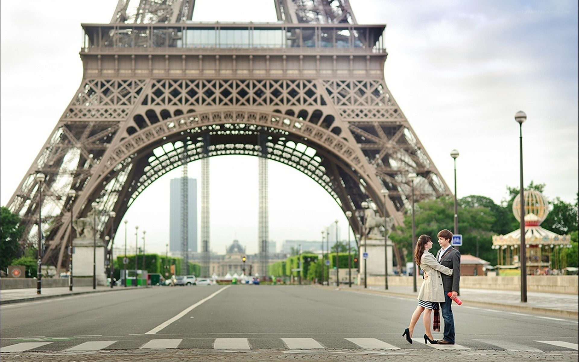 Couple at Eiffel Tower
