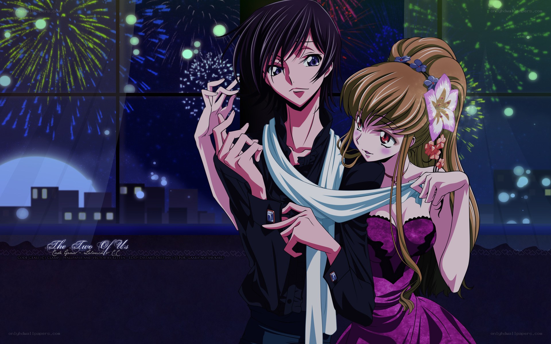 Couple at fireworks display