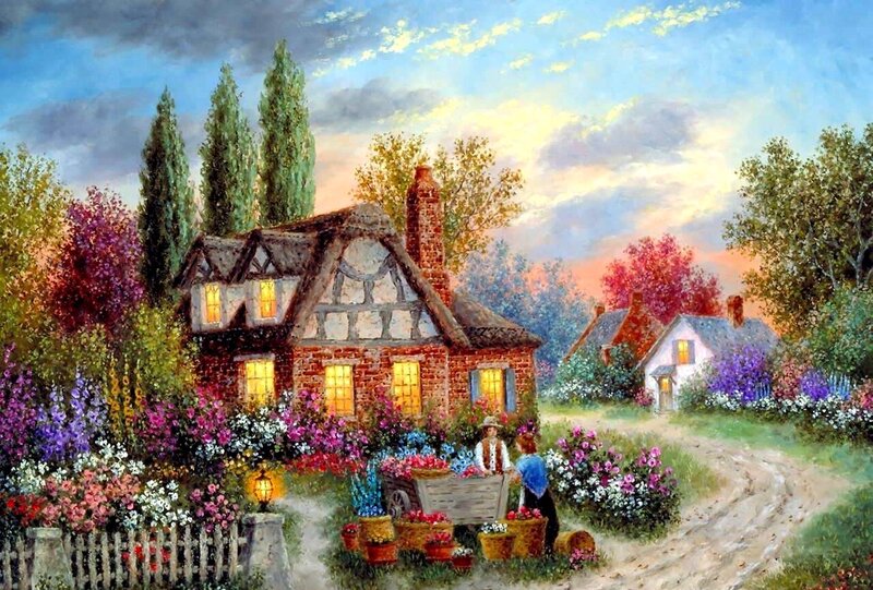 Couple at Flower Stall