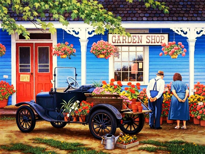 Couple at Garden Shop
