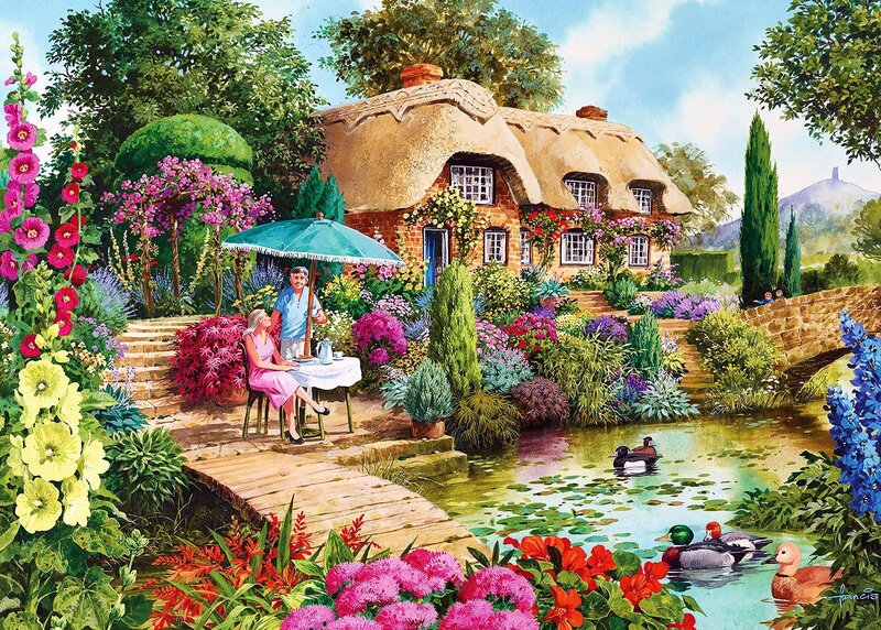Couple at Garden Table