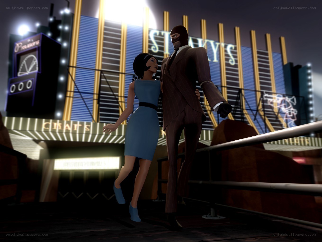 couple at night in city