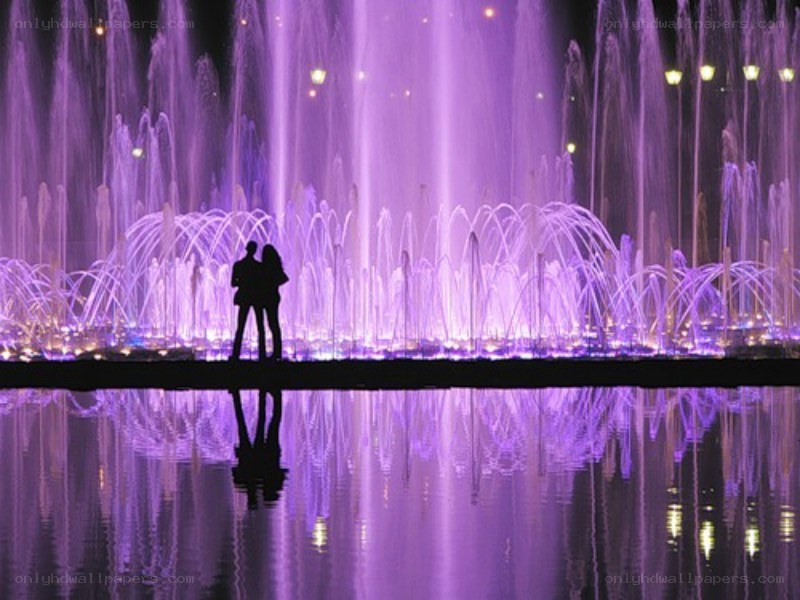 couple at purple fountain