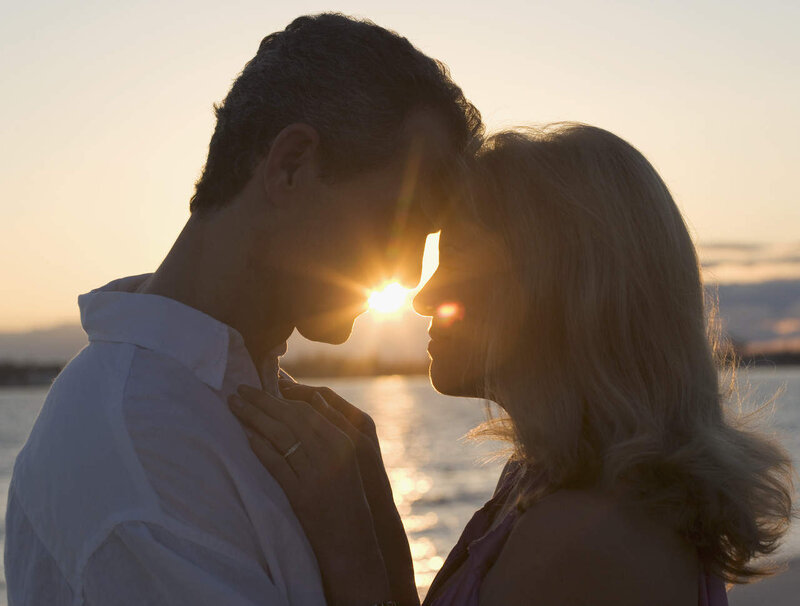 Couple at Sunset — Gold