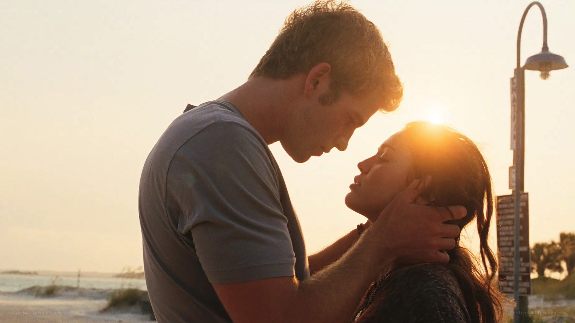 couple at sunset on beach