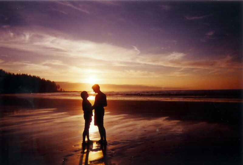 Couple at sunset on the beach