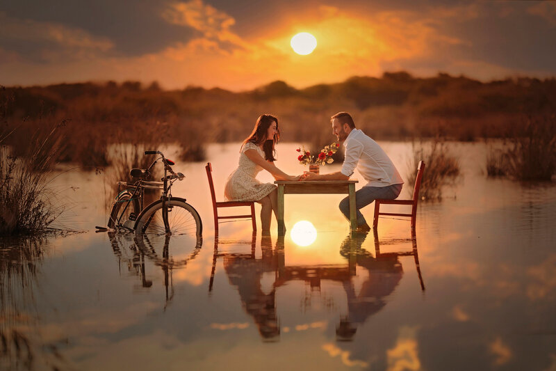 Couple at Table in Water