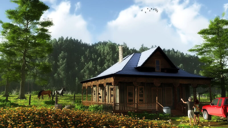 Couple at Wooden Cabin