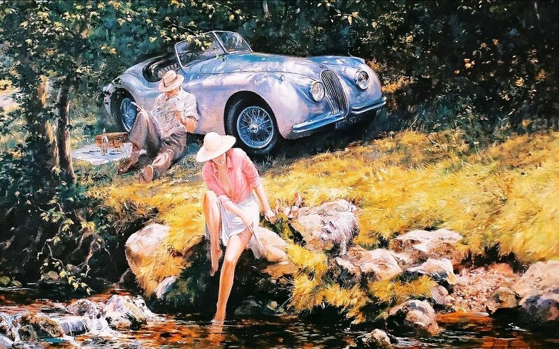 Couple by a Stream