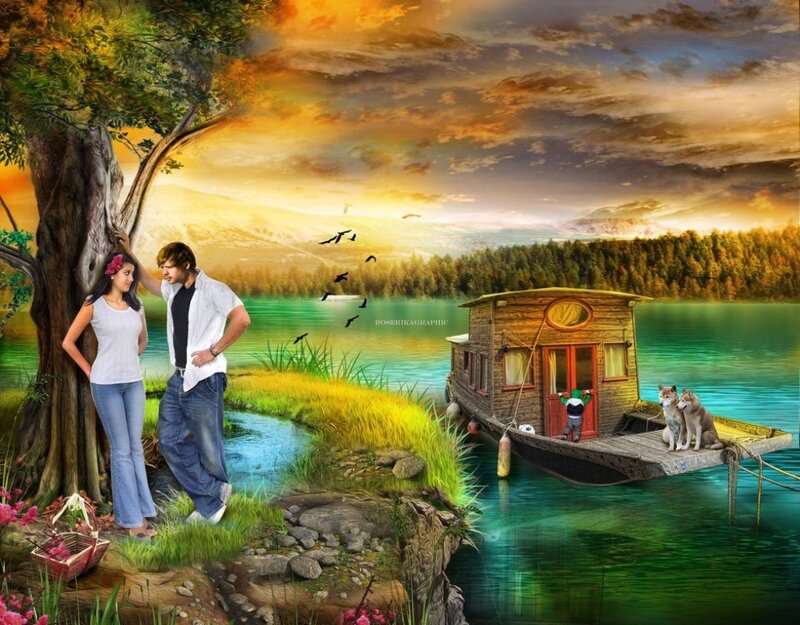Couple by Lake