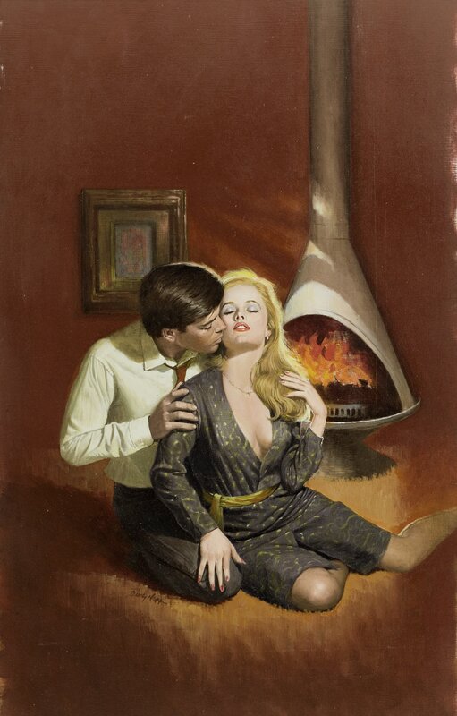 Couple by the fireplace