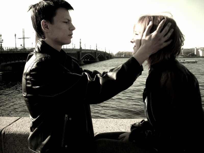 Couple by the river