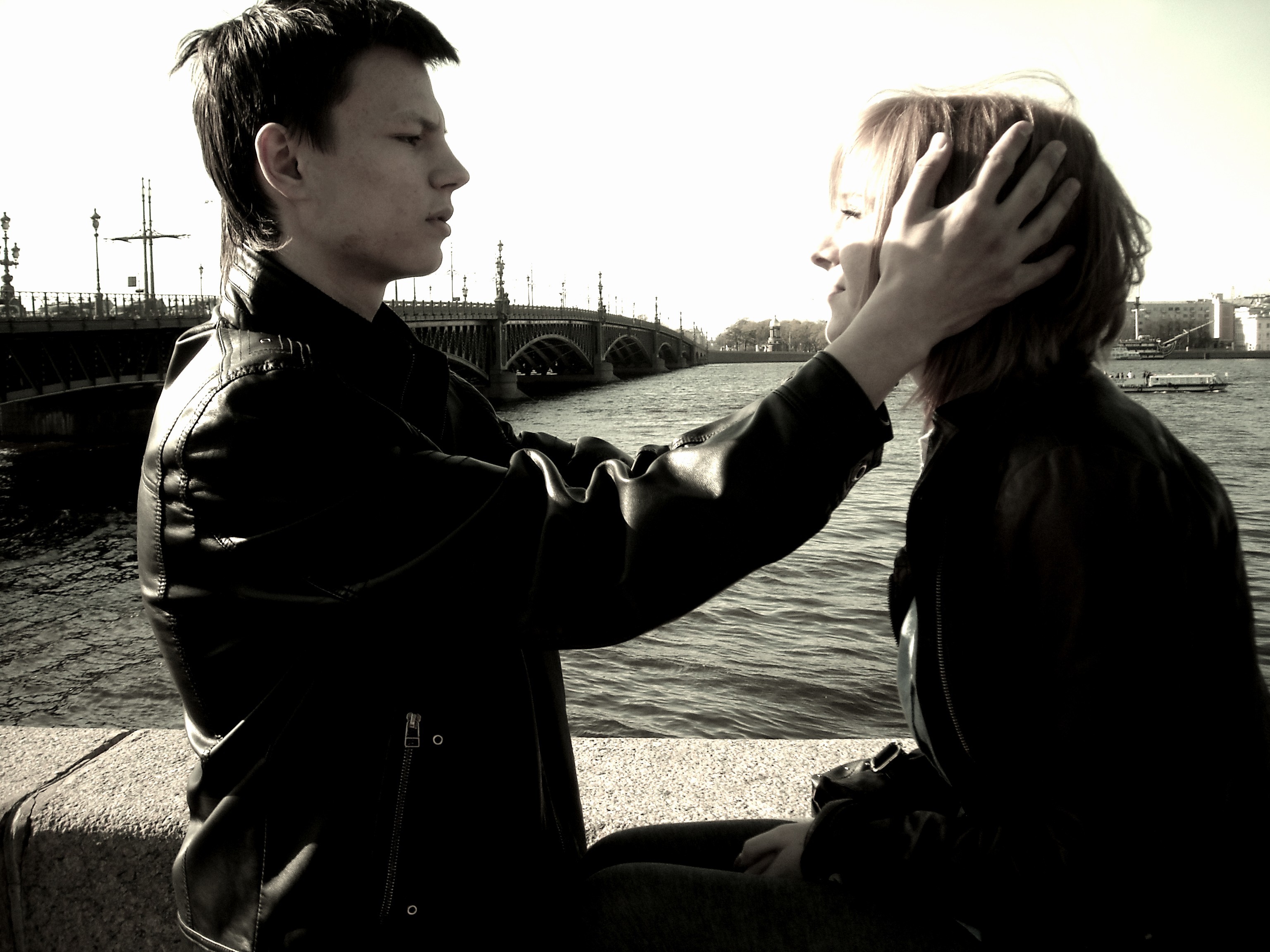 Couple by the river