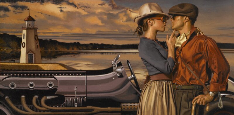 Couple by Vintage Car