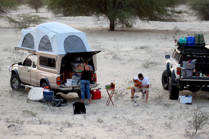 Couple Camping in Desert