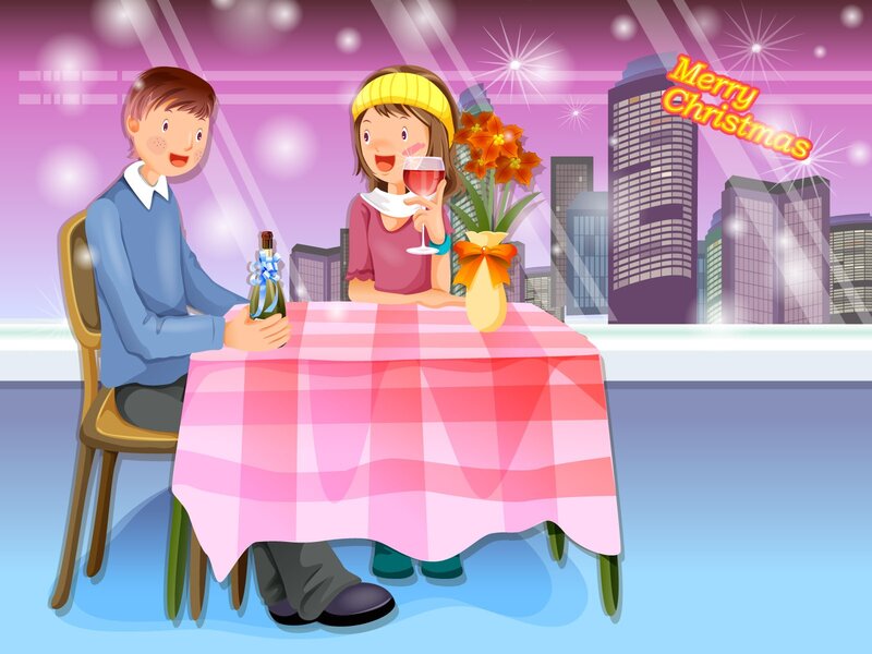 Couple celebrating Christmas