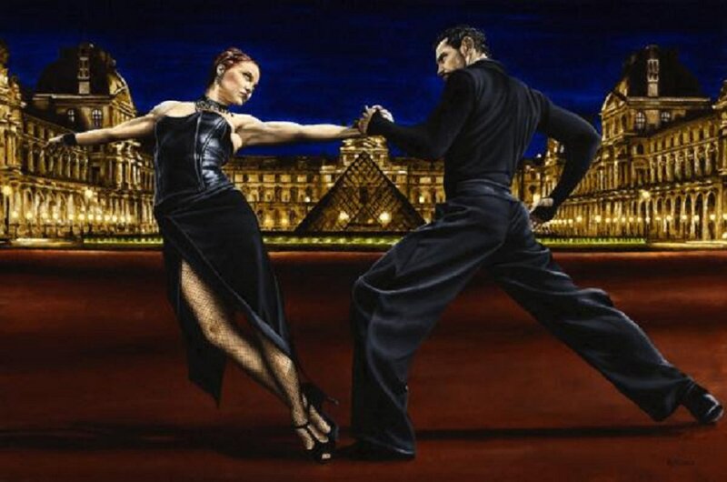 Couple Dancing at Night — Black
