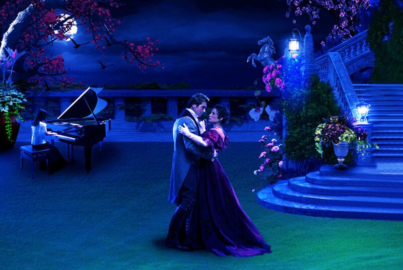 Couple Dancing at Night — Blue, Dramatic