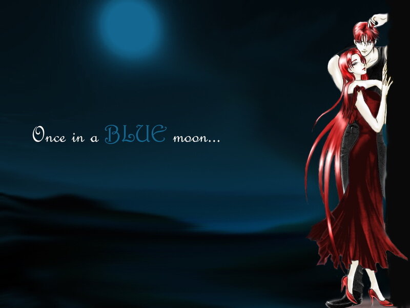 Couple Dancing at Night — Blue, Romantic