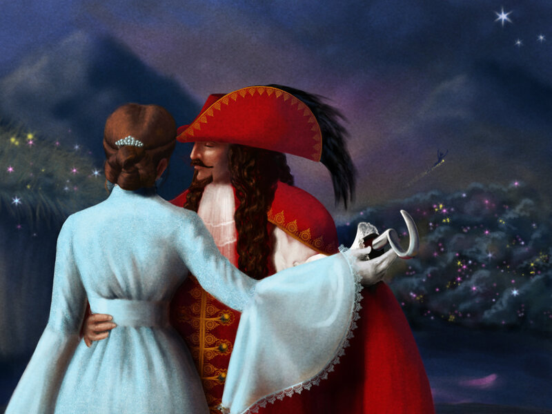 Couple Dancing at Night — Red