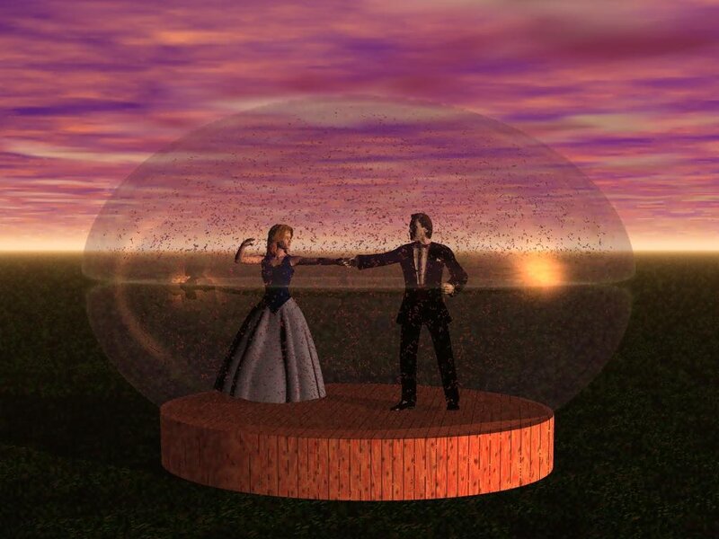 couple dancing in a dome