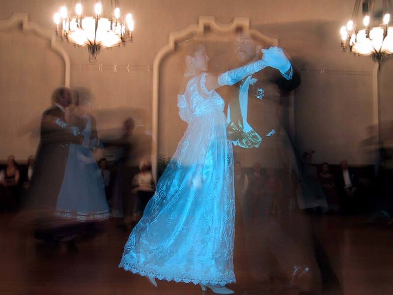 Couple Dancing in Ballroom