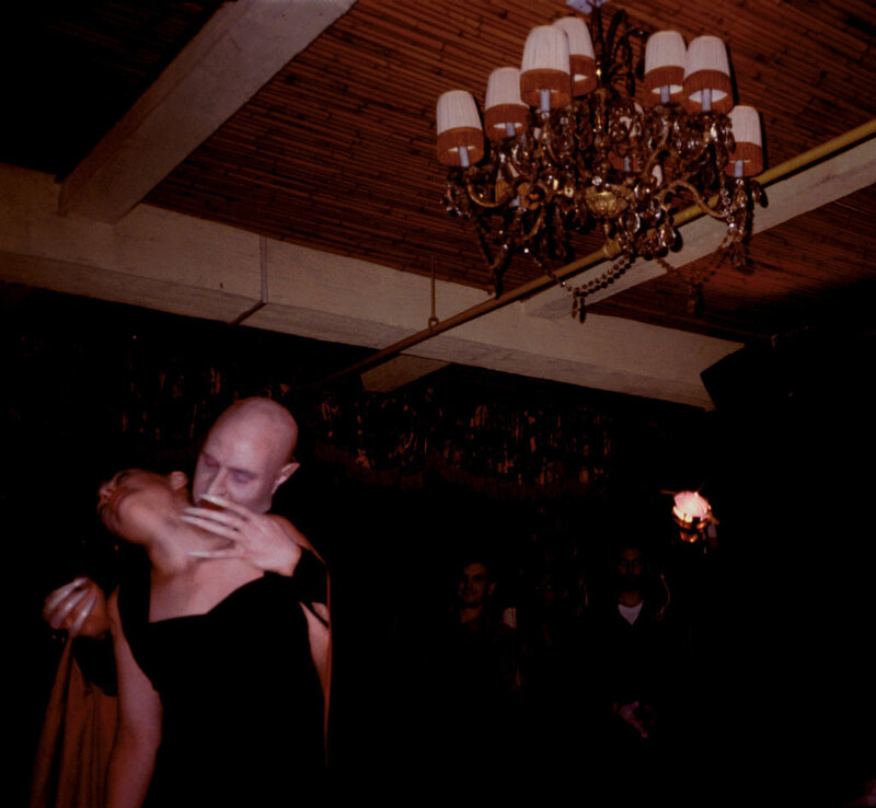 Couple dancing in dimly lit room