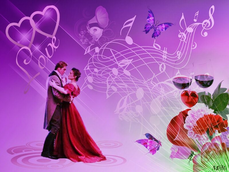 Couple Dancing in Formal Wear — Purple