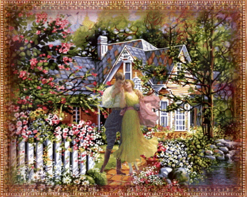 Couple Dancing in Garden