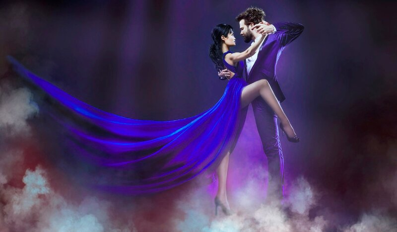 Couple Dancing in Purple — Dramatic