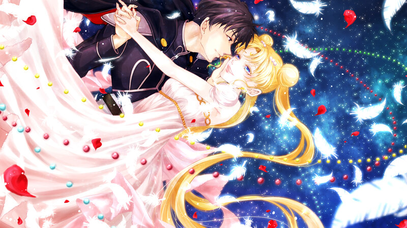 Couple Dancing in Space — Blue