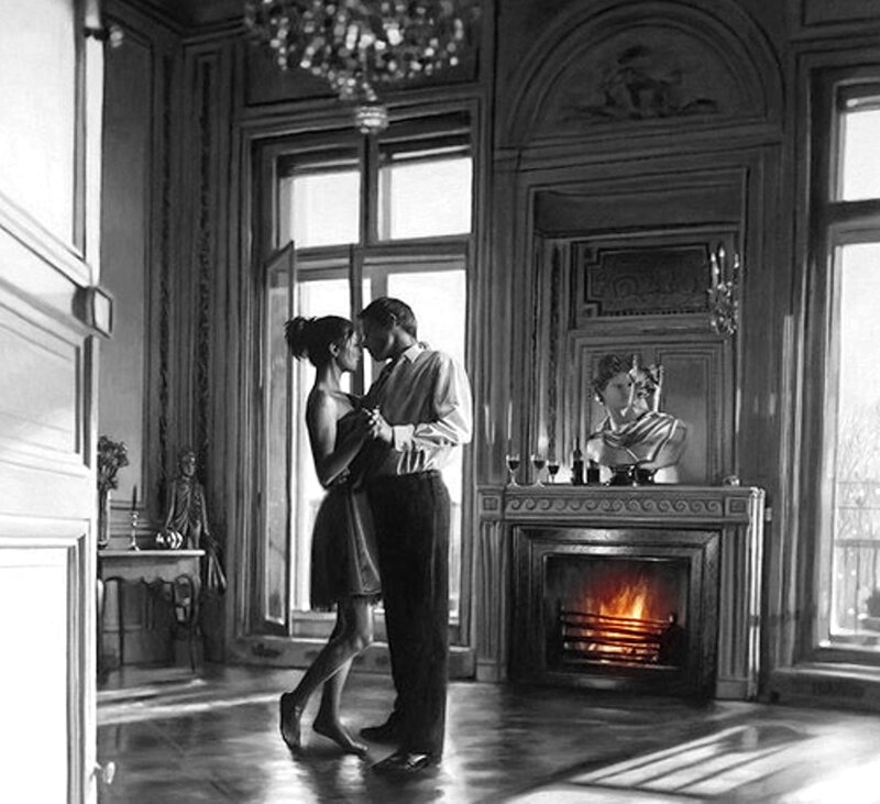 Couple Dancing Indoors