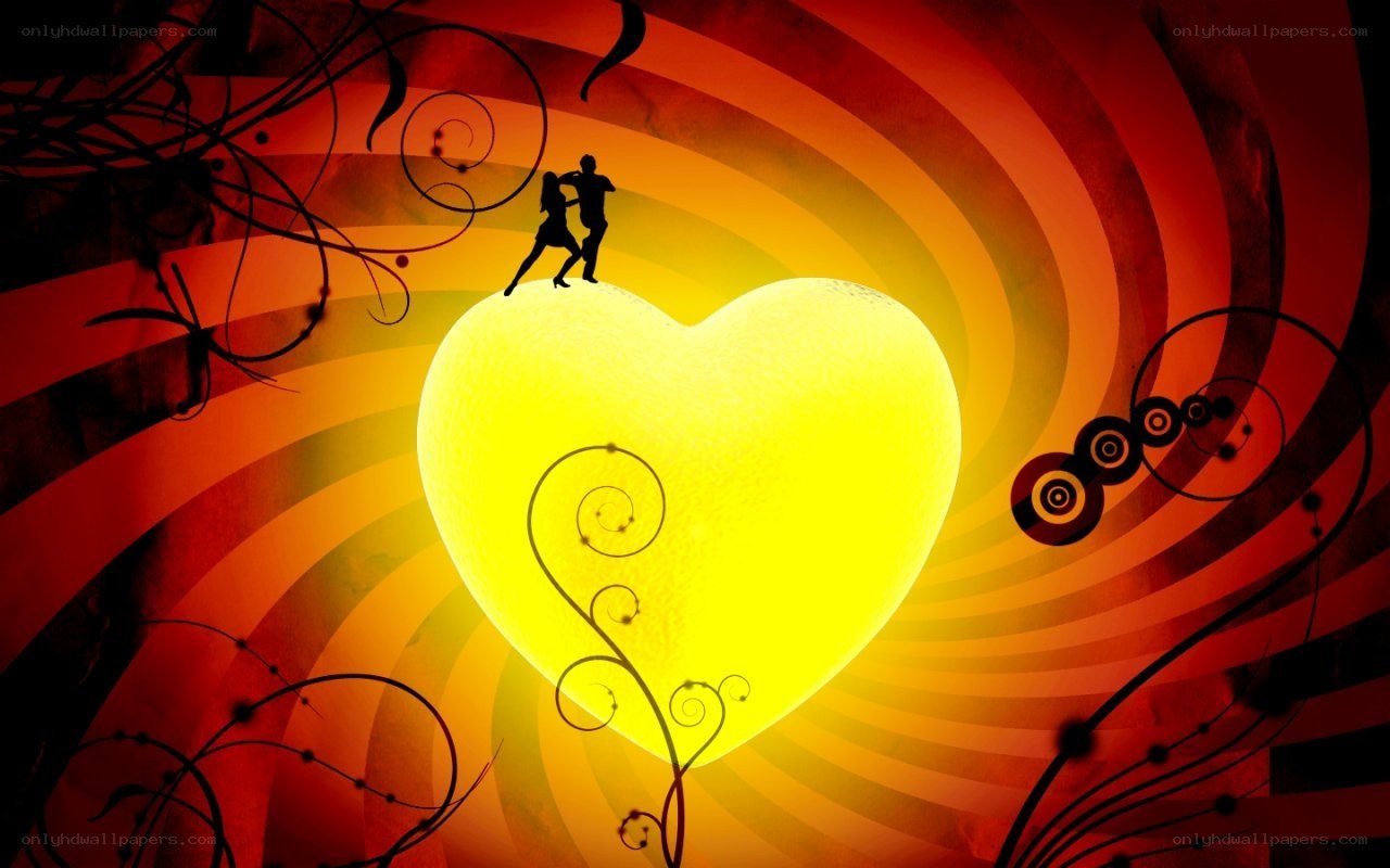 Couple dancing on a heart