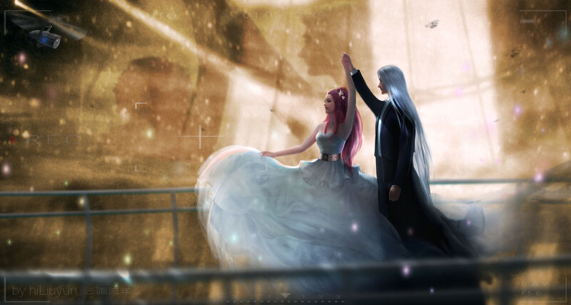 Couple Dancing on Balcony — Gold