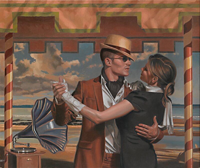 Couple Dancing on Beach — Brown