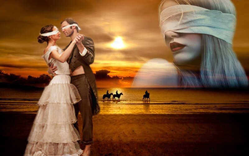 Couple Dancing on Beach — Orange
