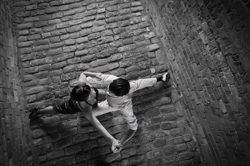 Couple Dancing on Bricks