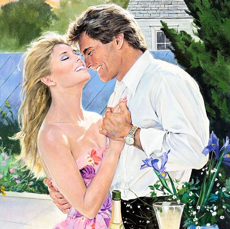 Couple Dancing Outdoors — Pink