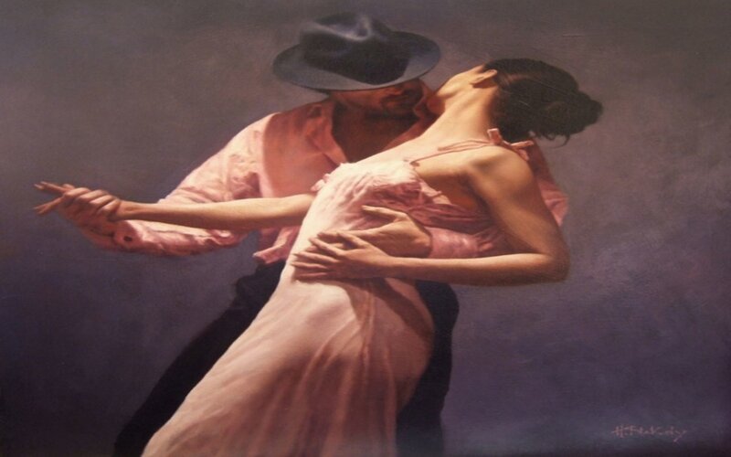 Couple dancing passionately